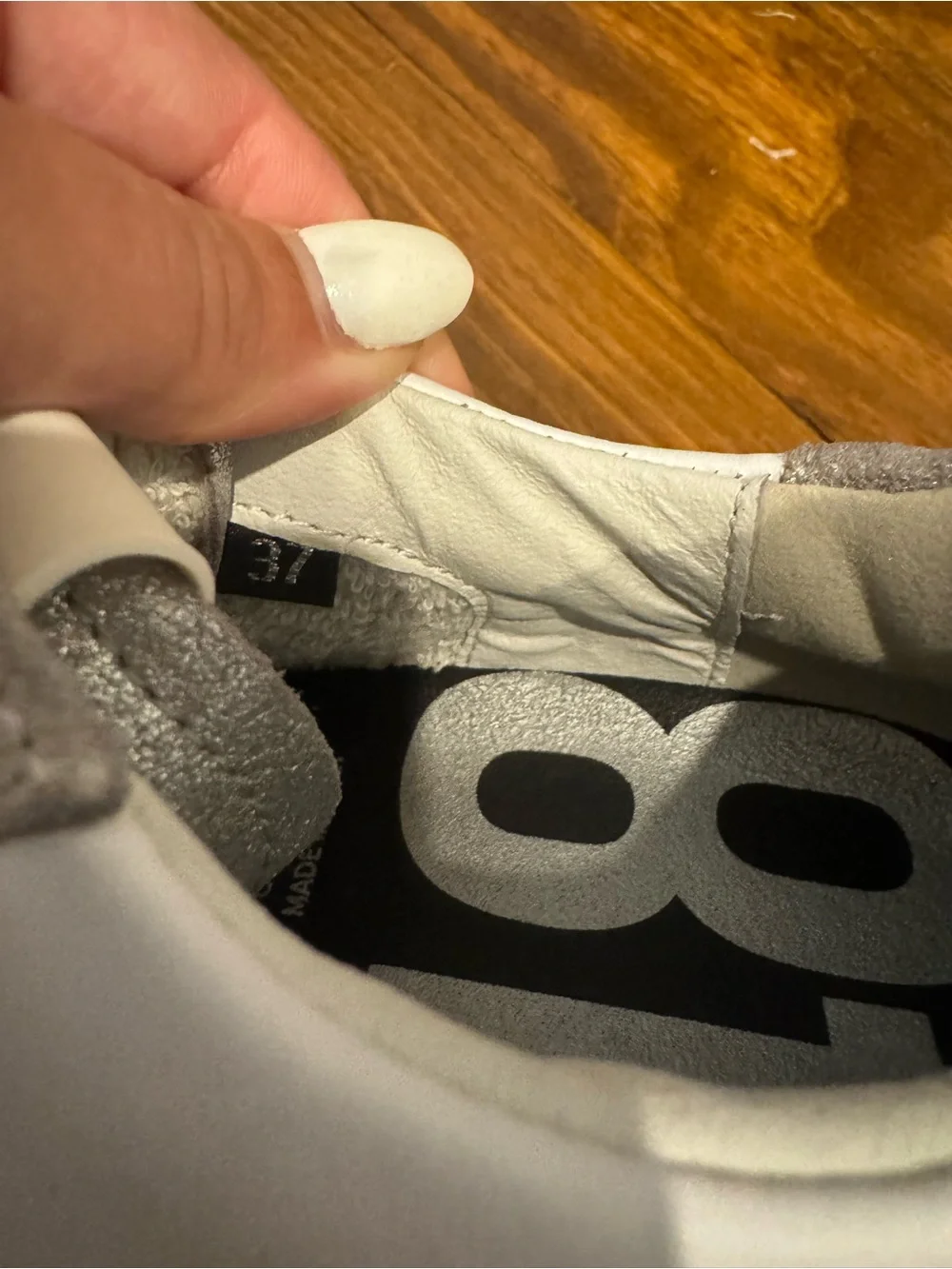 P448 White and Light Gray Thea Platform Sneaker
